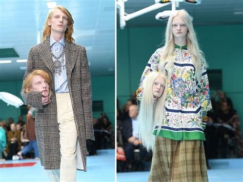 gucci models carry replicas of heads at milan fashion week|Gucci Models Carried Replicas Of Their Own Heads Down The.